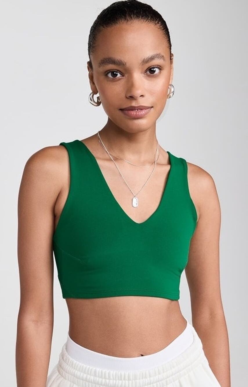 Free People Movement Never Better Deep V Crop Top
